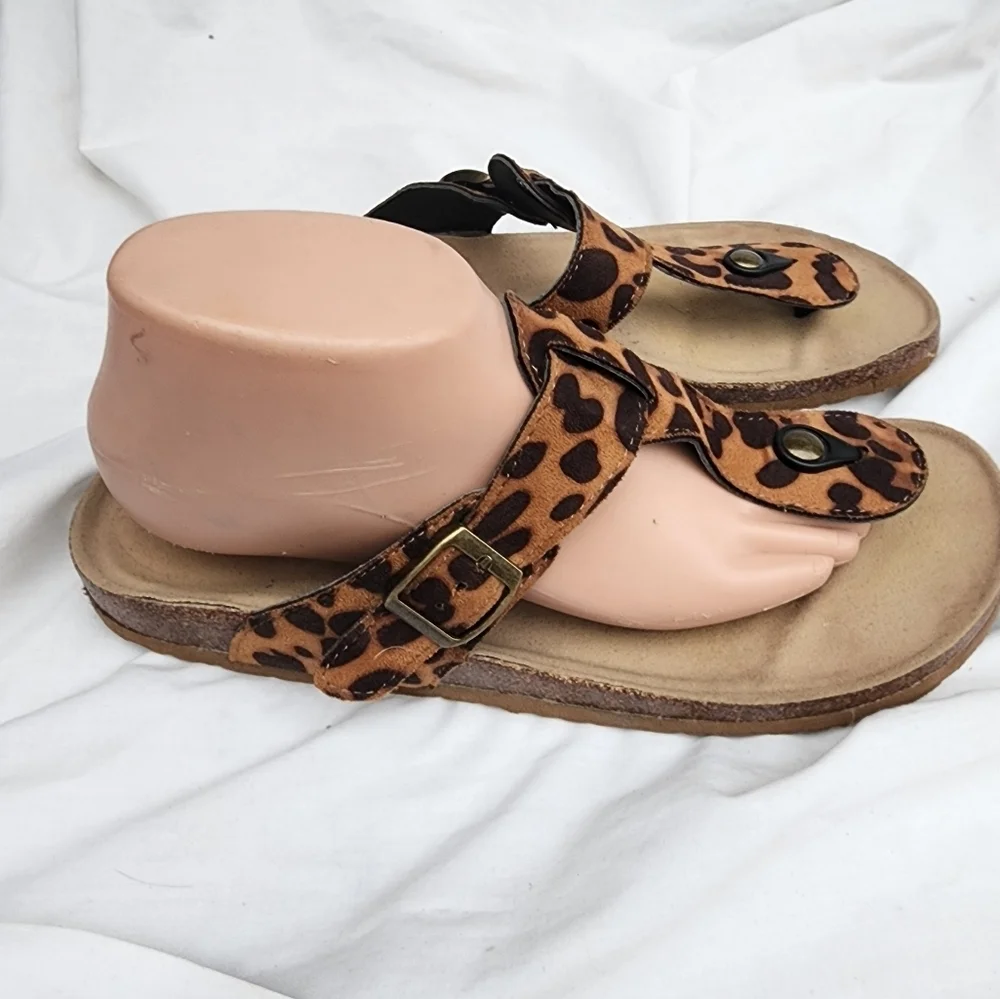 Massimo‎ Birk style cheetah sandals 10